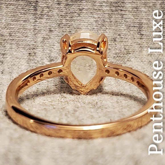 REAL Moonstone White Topaz Ring - Picture 2 of 5